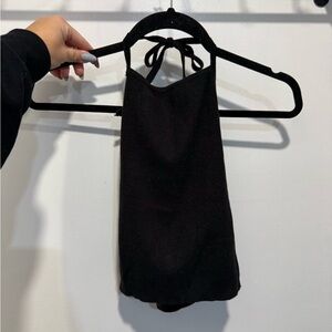 Brandy Melville/John Galt Black Knit Halter Top